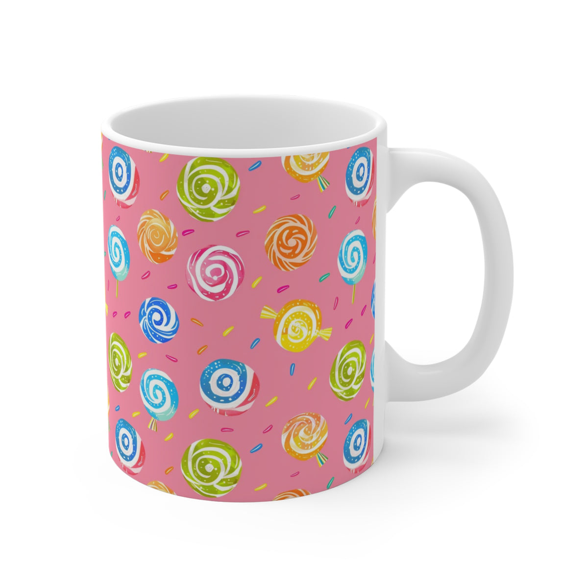 Colorful All-Over Candy Theme Coffee Mug Fun Ceramic Drinkware 417