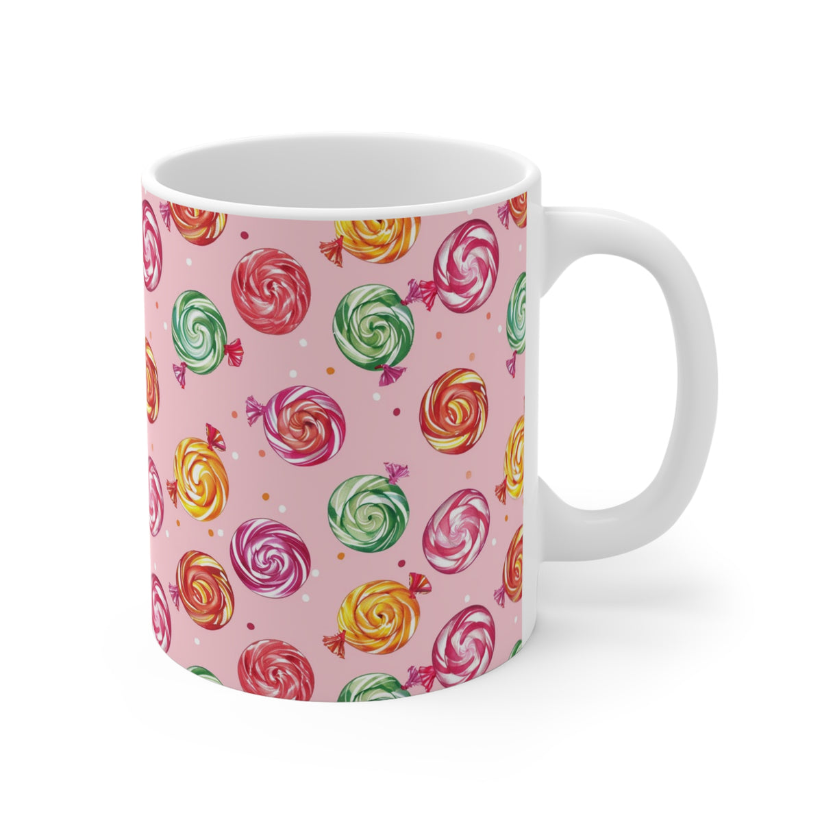 Colorful All-Over Candy Theme Coffee Mug Fun Ceramic Drinkware 316