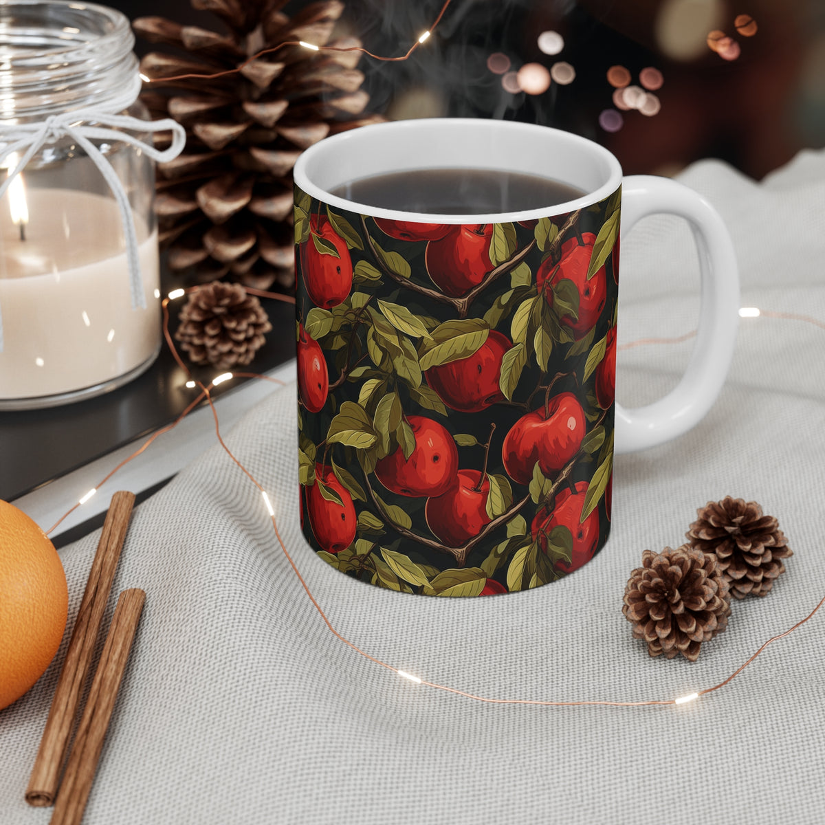 Vibrant Infinite Fruit Pattern Coffee Mug - Unique Ceramic Drinkware 637