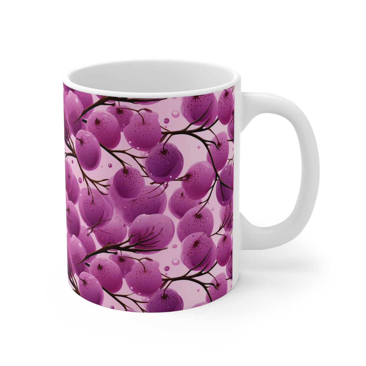 Vibrant Infinite Fruit Pattern Coffee Mug - Unique Ceramic Drinkware 896