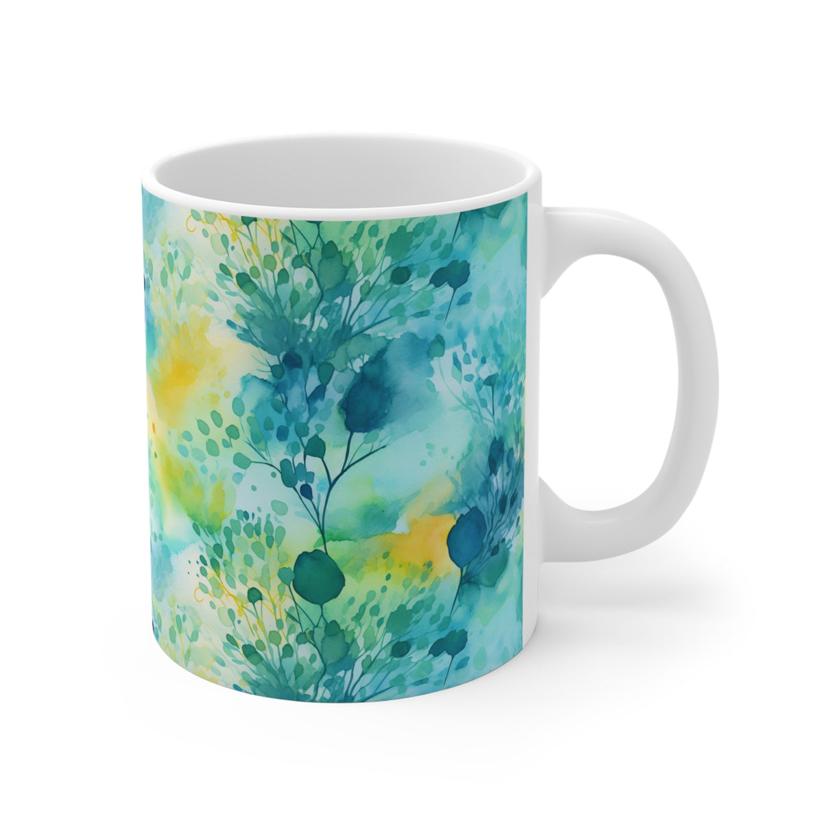 Various Watercolor Design All Over Coffee Mug – Unique Artistic Ceramic Coffee Cup 117