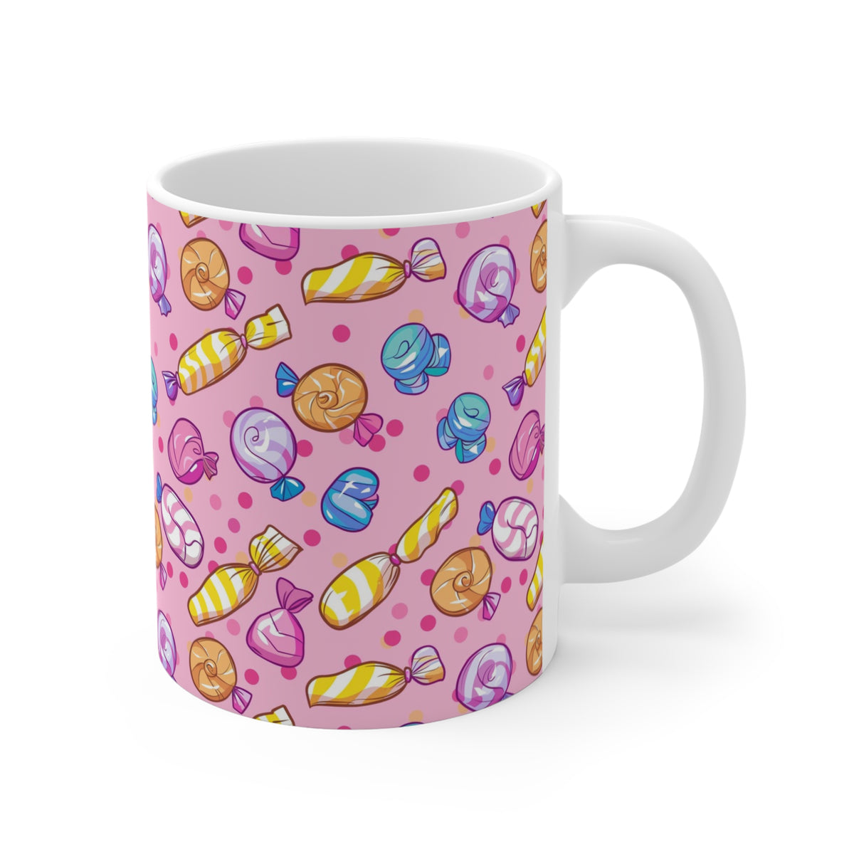 Colorful All-Over Candy Theme Coffee Mug Fun Ceramic Drinkware 087