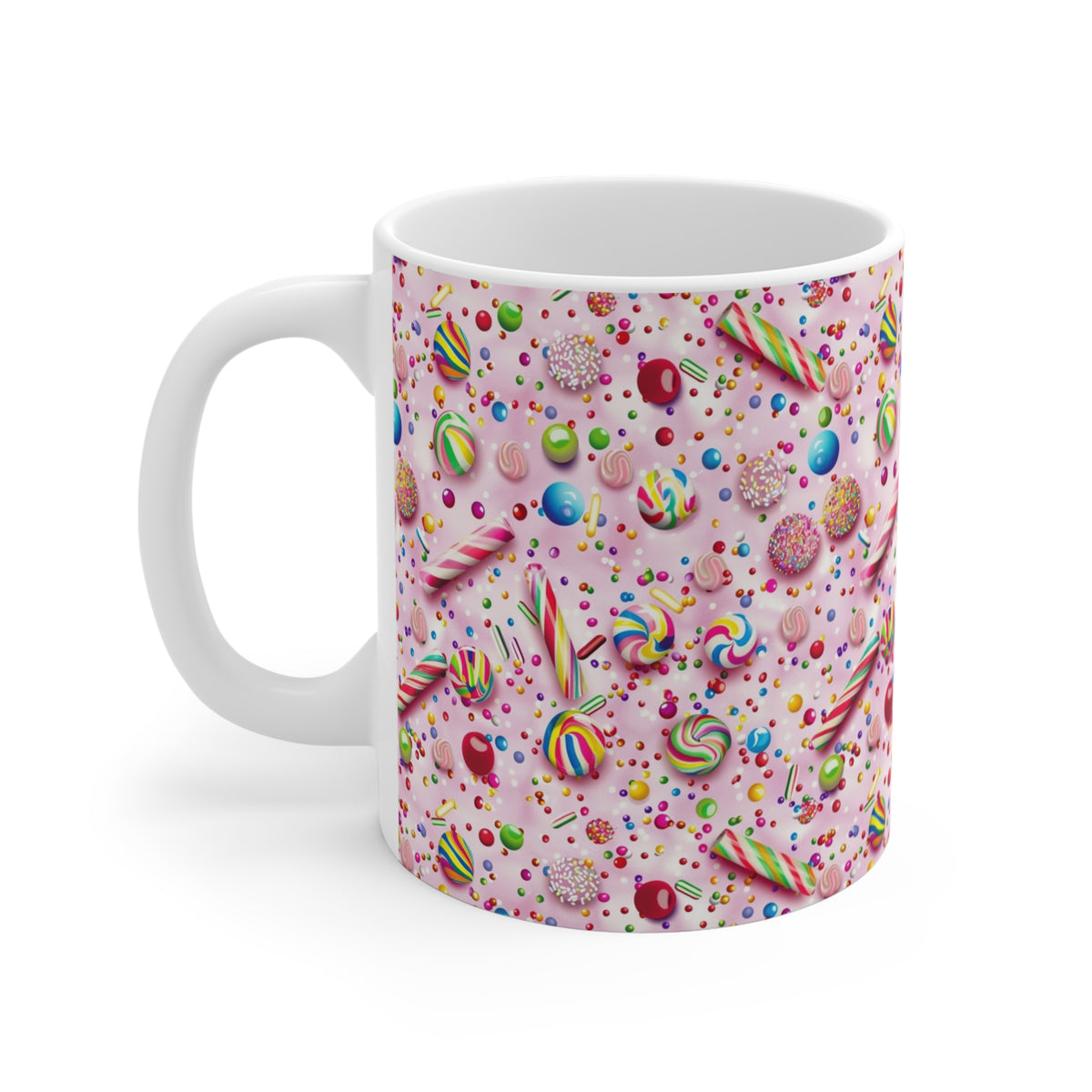 Colorful All-Over Candy Theme Coffee Mug Fun Ceramic Drinkware 394