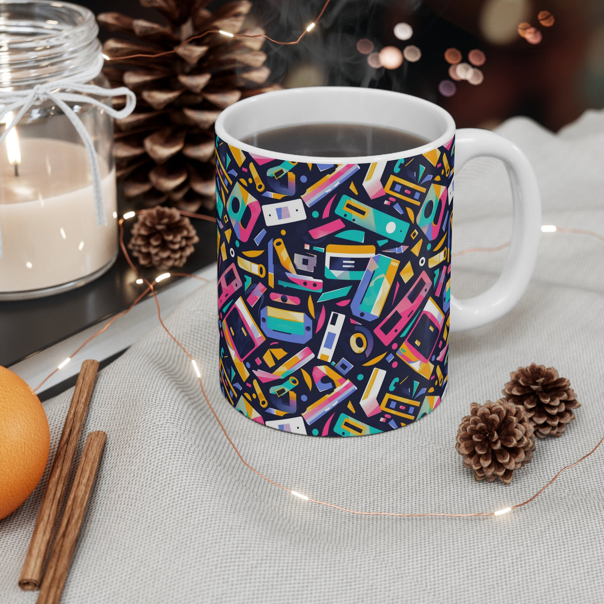 90s Retro Coffee Mug - Full Wrap Design 493