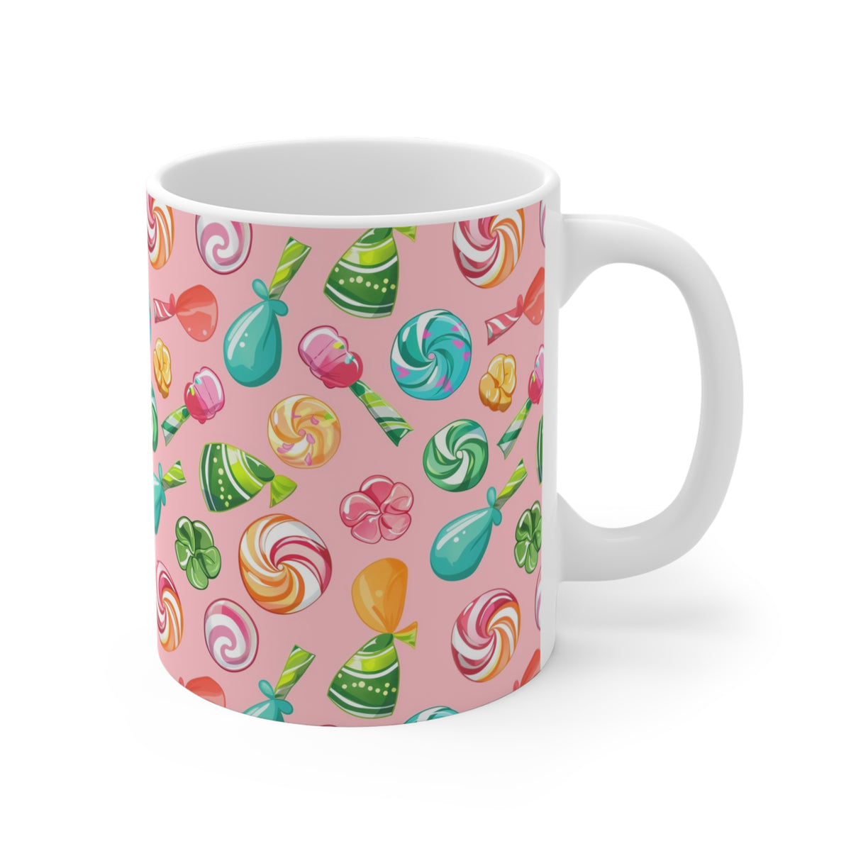 Colorful All-Over Candy Theme Coffee Mug Fun Ceramic Drinkware 344