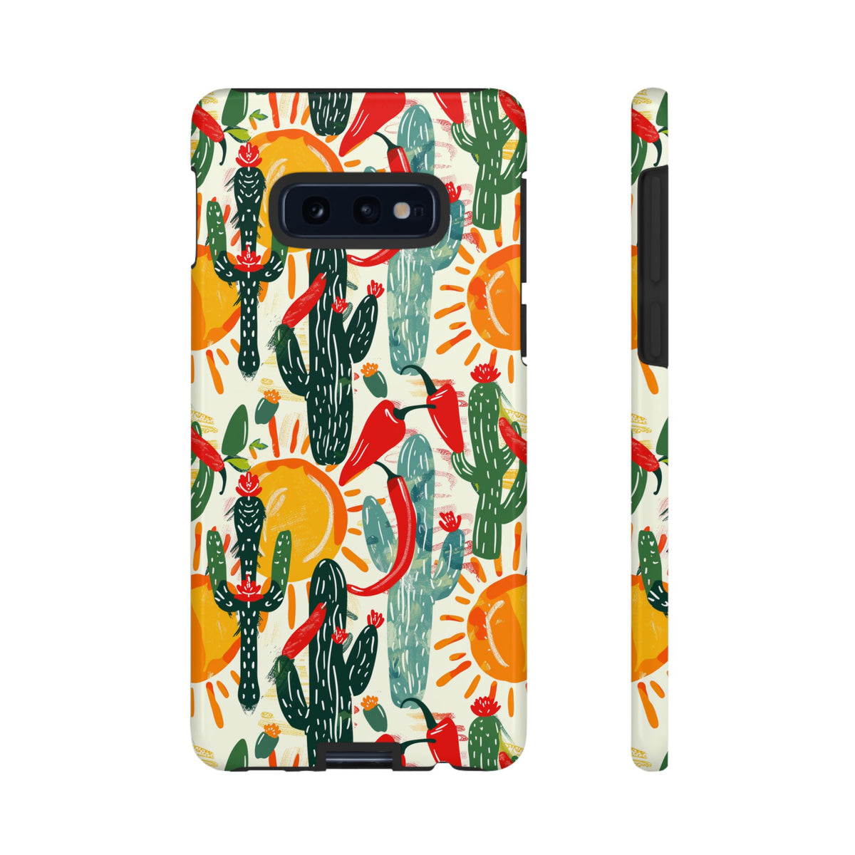 Cactuses, Peppers & Sun Pattern Phone Case – Vibrant Summer Design for Stylish Protection 2