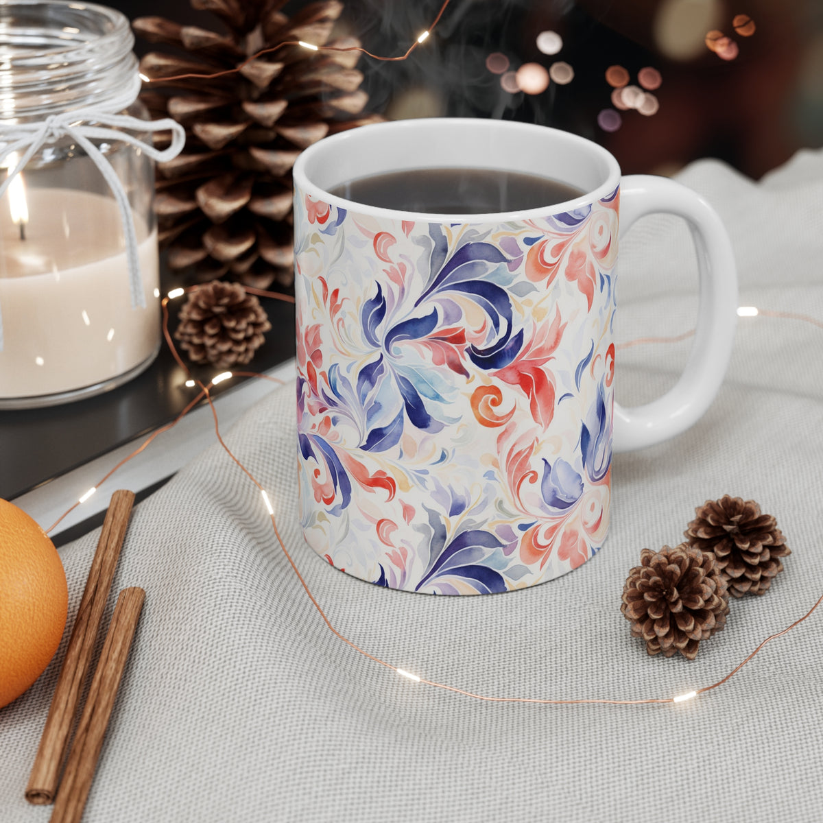 Various Watercolor Design All Over Coffee Mug – Unique Artistic Ceramic Coffee Cup 119