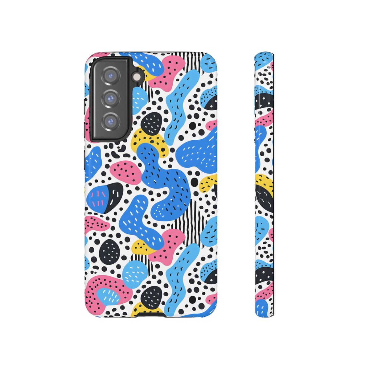 Abstract Baby Blue Memphis Design Phone Case – Sleek and Contemporary Artistry 2