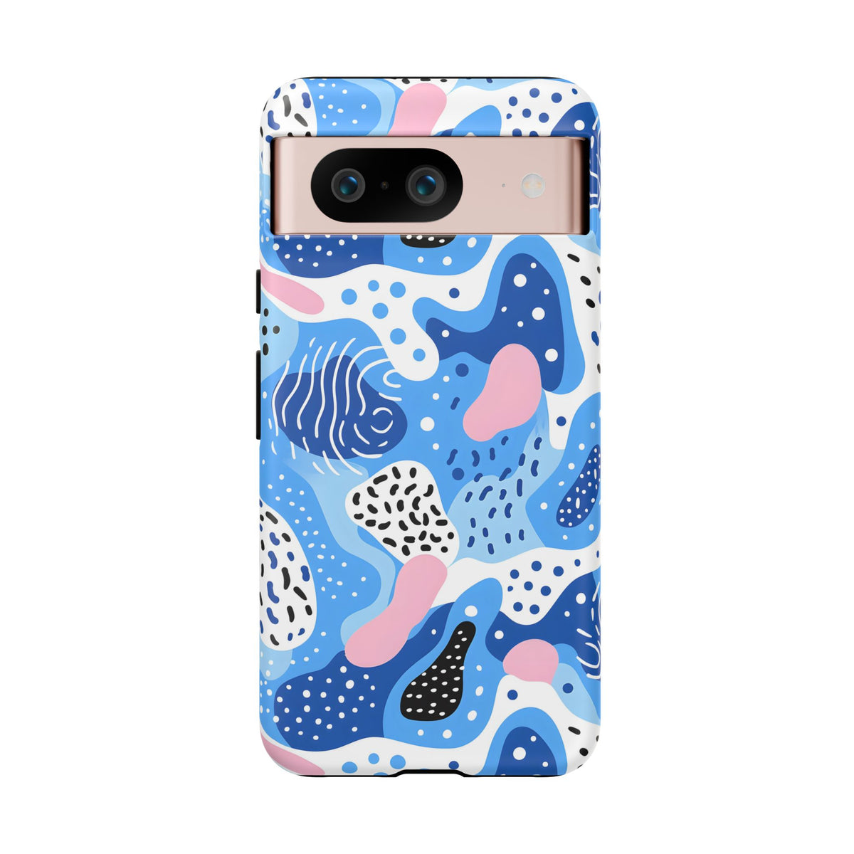 Abstract Baby Blue Memphis Design Phone Case – Sleek and Contemporary Artistry