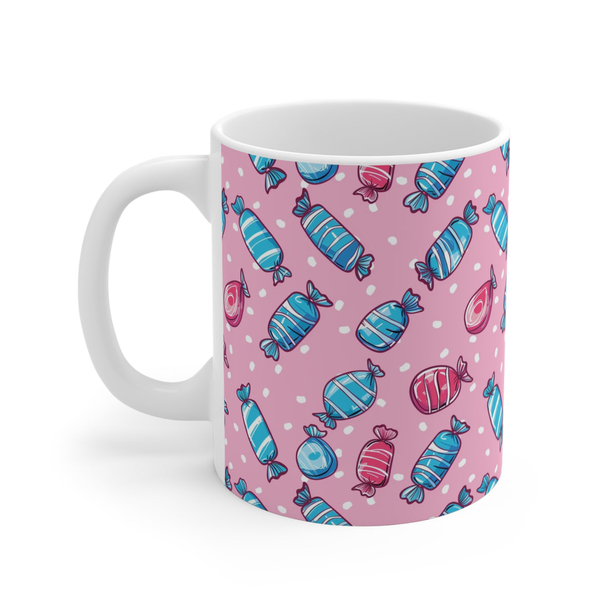 Colorful All-Over Candy Theme Coffee Mug Fun Ceramic Drinkware 151