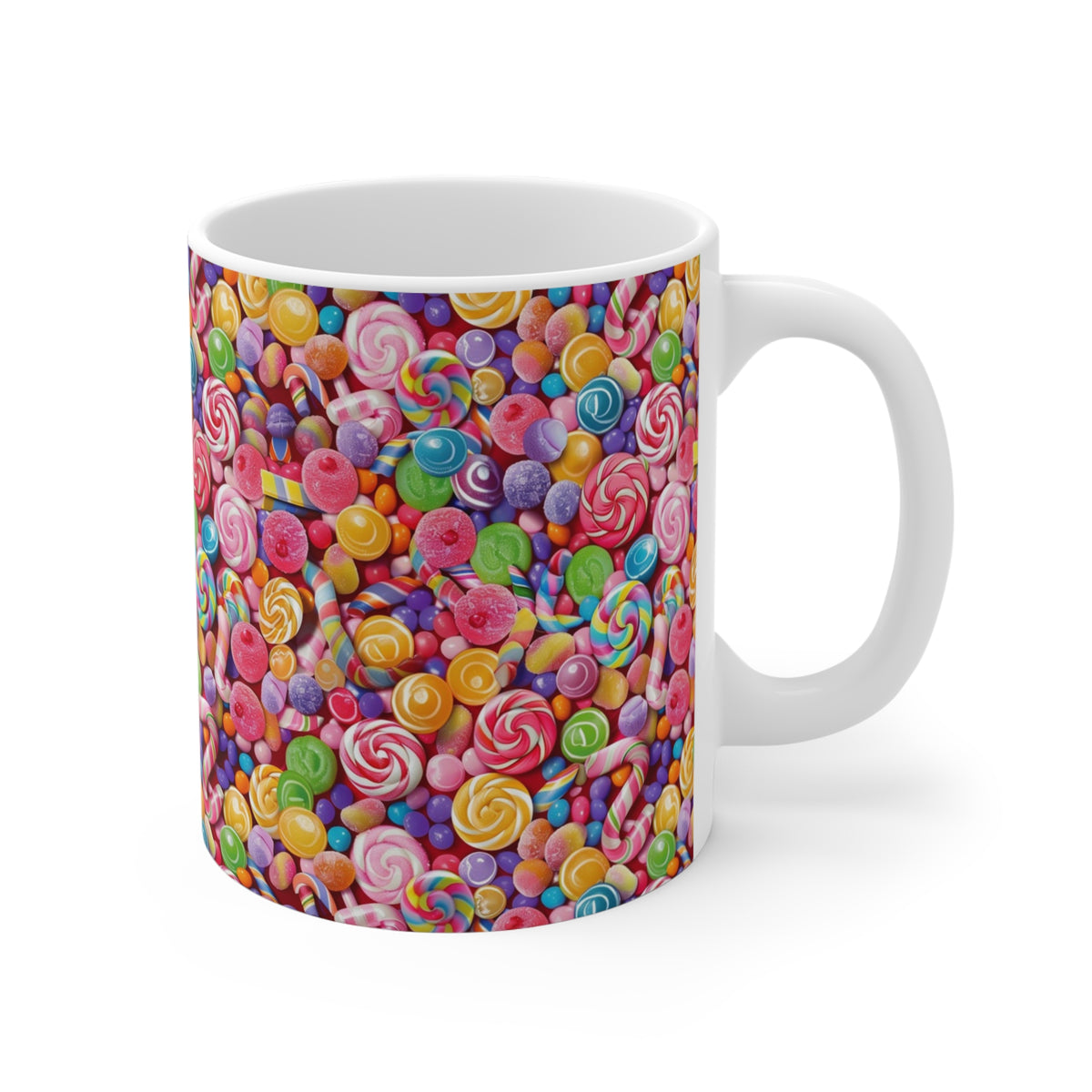 Colorful All-Over Candy Theme Coffee Mug Fun Ceramic Drinkware 425