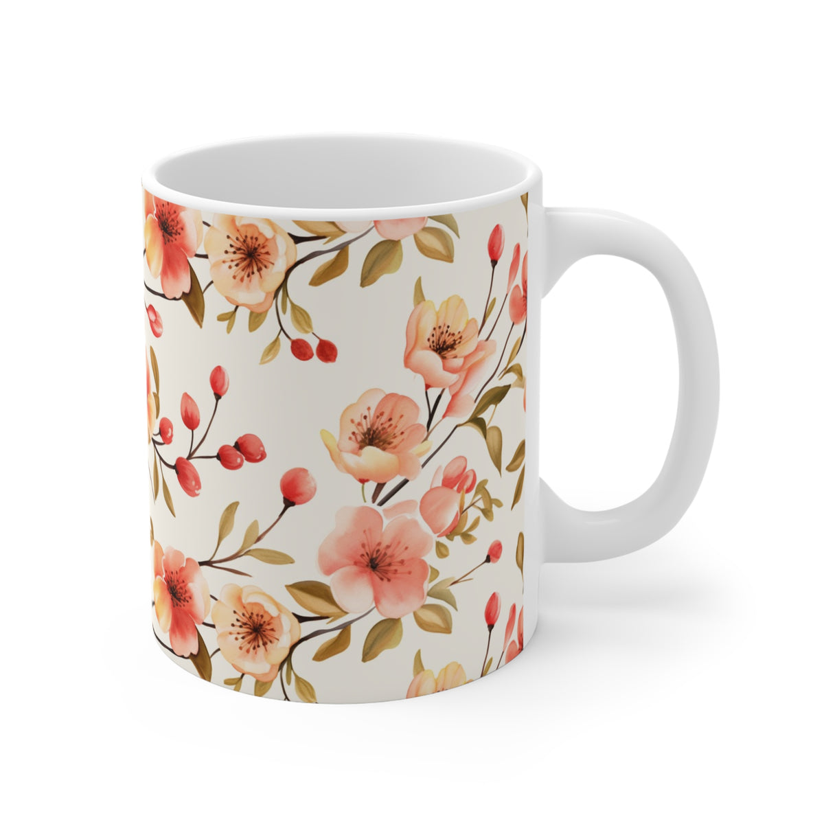 Various Watercolor Design All Over Coffee Mug – Unique Artistic Ceramic Coffee Cup 505