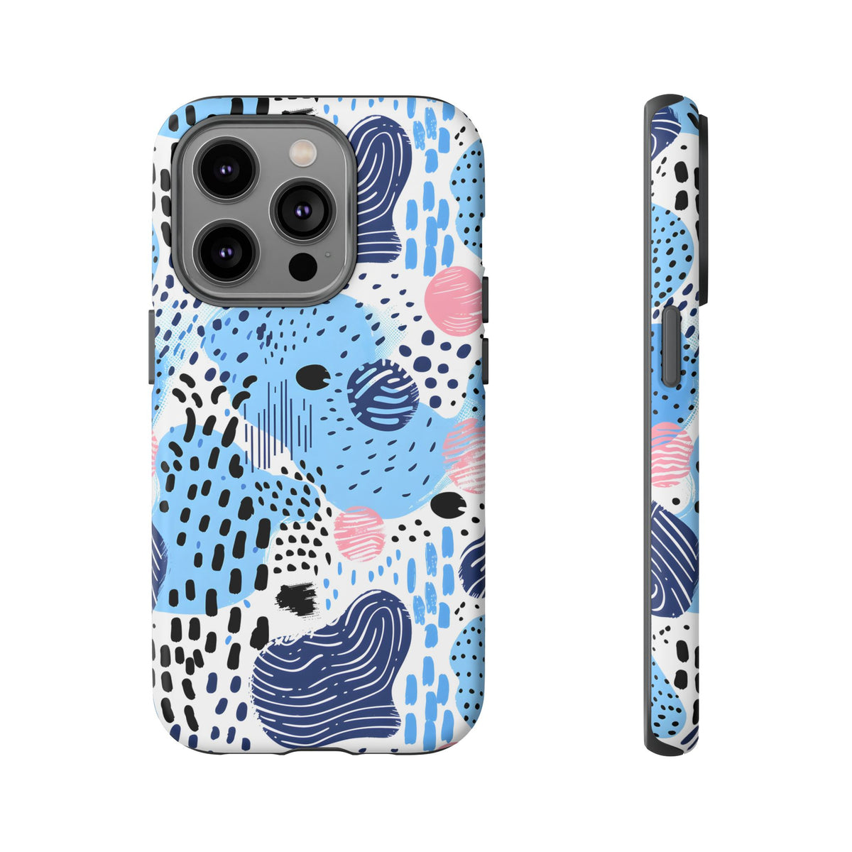 Abstract Baby Blue Memphis Design Phone Case – Sleek and Contemporary Artistry 3