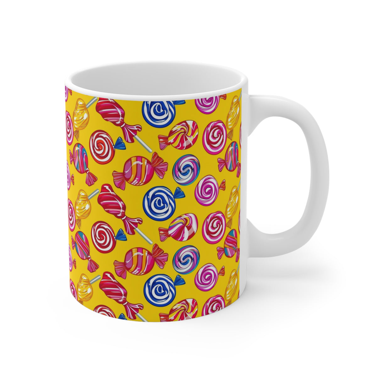 Colorful All-Over Candy Theme Coffee Mug Fun Ceramic Drinkware 036