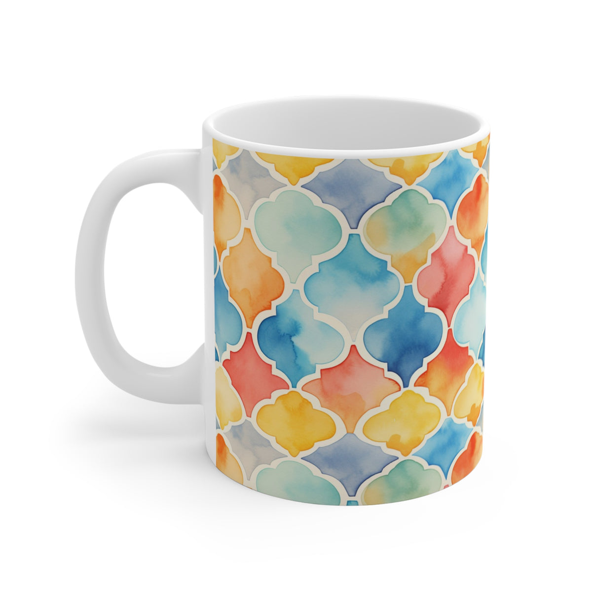 Various Watercolor Design All Over Coffee Mug – Unique Artistic Ceramic Coffee Cup 166