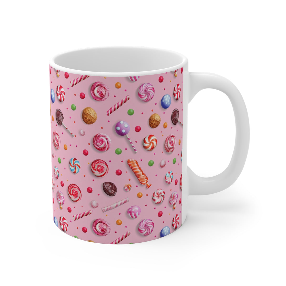 Colorful All-Over Candy Theme Coffee Mug Fun Ceramic Drinkware 082