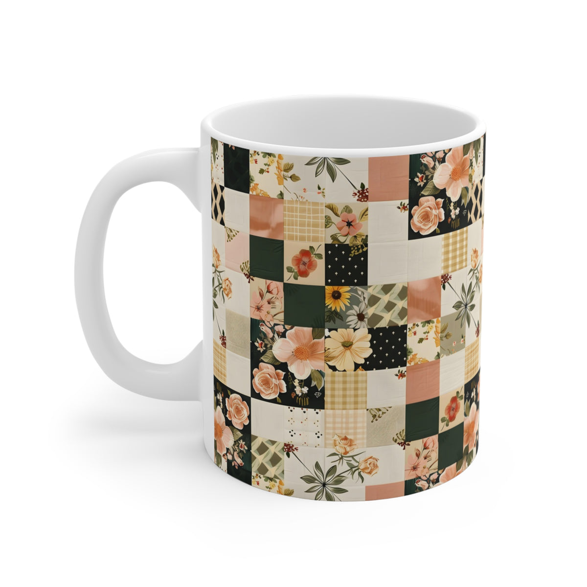 Farmhouse Patchwork Pastel Quilt Pattern Coffee Cup  (19)