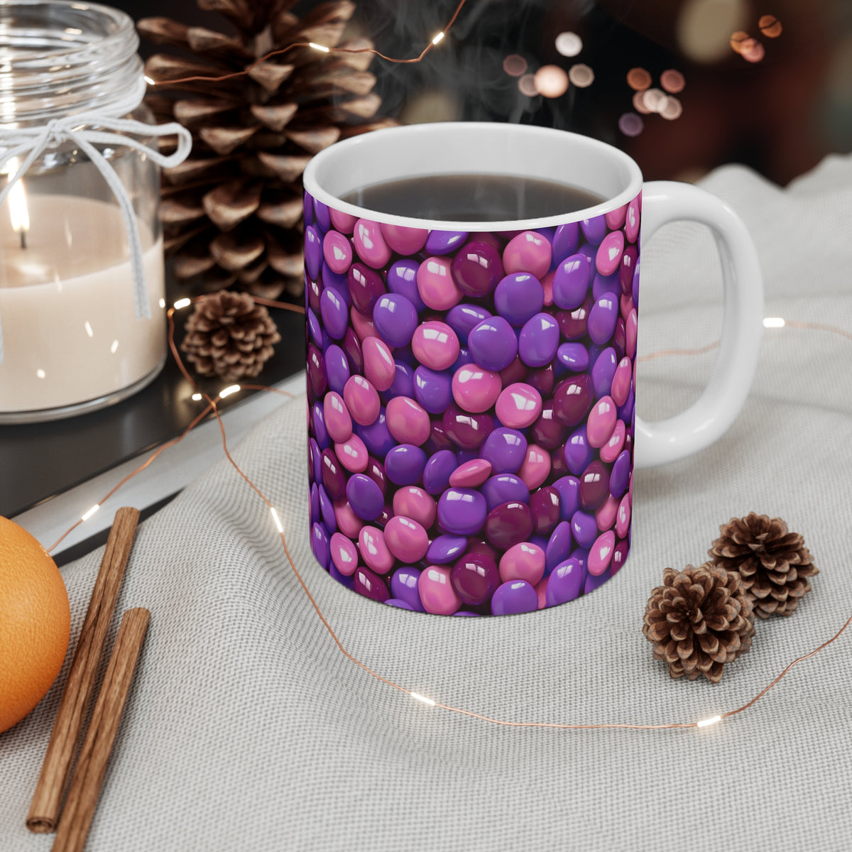 Colorful All-Over Candy Theme Coffee Mug Fun Ceramic Drinkware 412