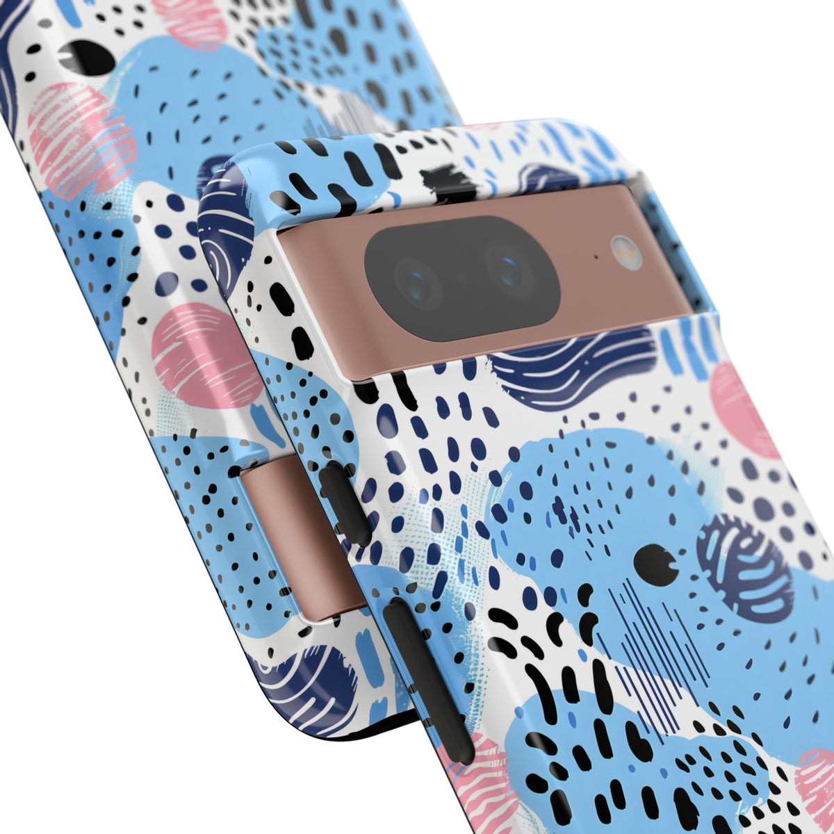 Abstract Baby Blue Memphis Design Phone Case – Sleek and Contemporary Artistry 3