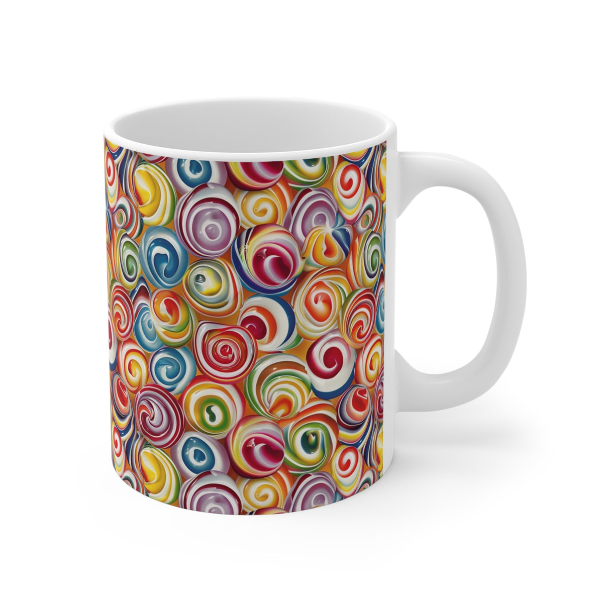 Colorful All-Over Candy Theme Coffee Mug Fun Ceramic Drinkware 196