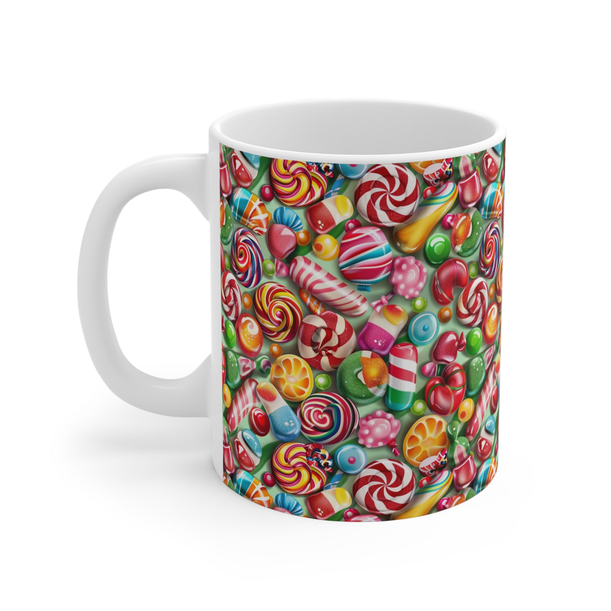 Colorful All-Over Candy Theme Coffee Mug Fun Ceramic Drinkware 311