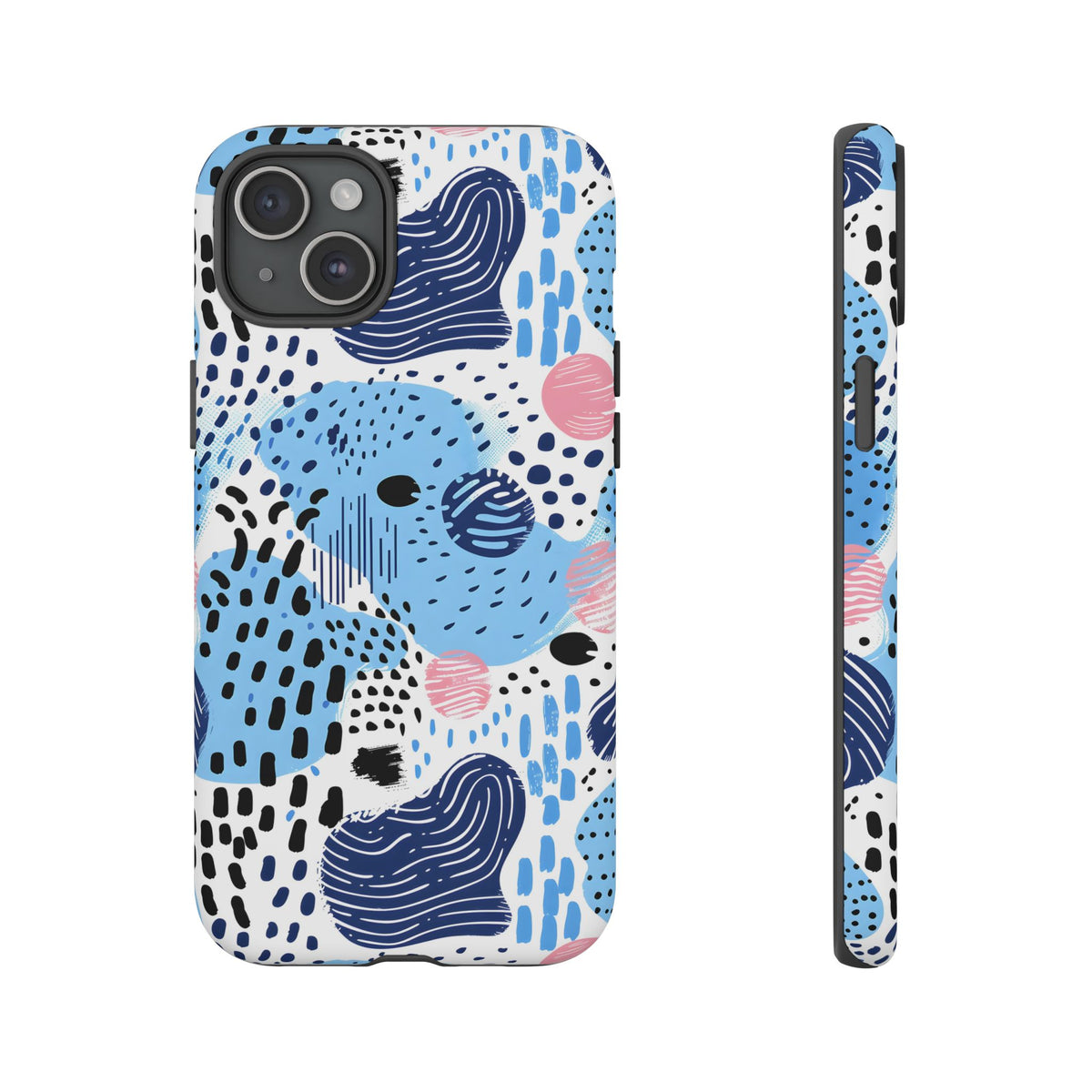 Abstract Baby Blue Memphis Design Phone Case – Sleek and Contemporary Artistry 3