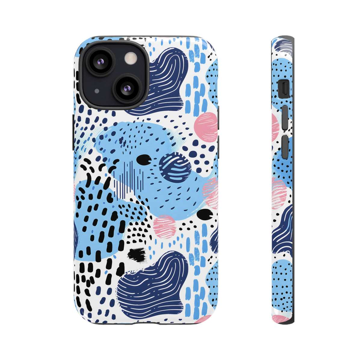 Abstract Baby Blue Memphis Design Phone Case – Sleek and Contemporary Artistry 3