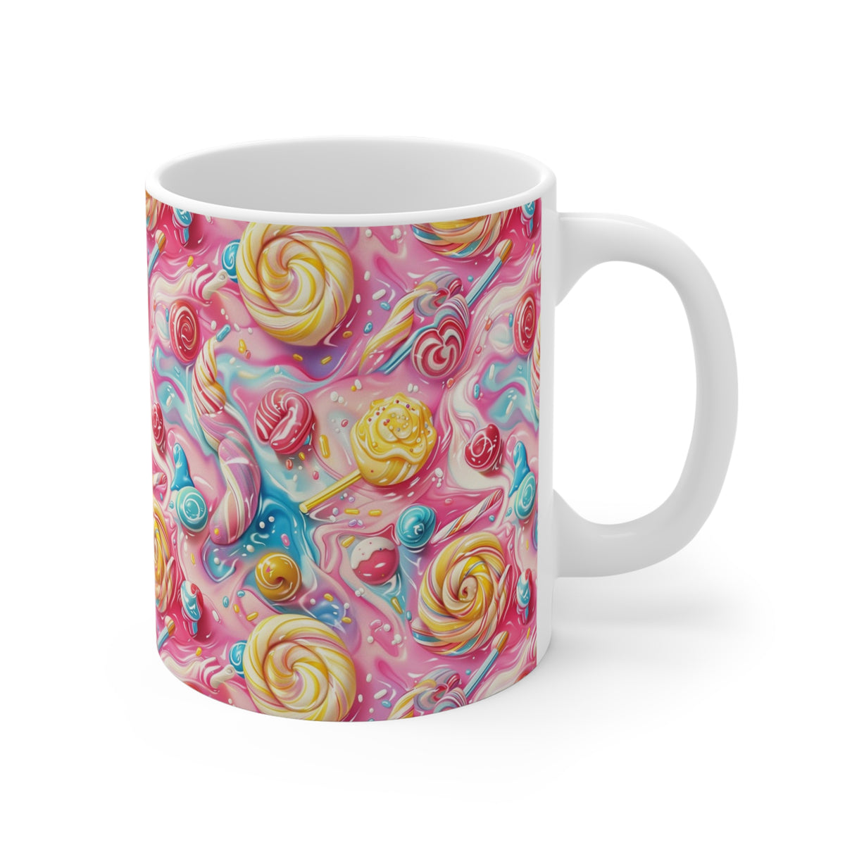 Colorful All-Over Candy Theme Coffee Mug Fun Ceramic Drinkware 183