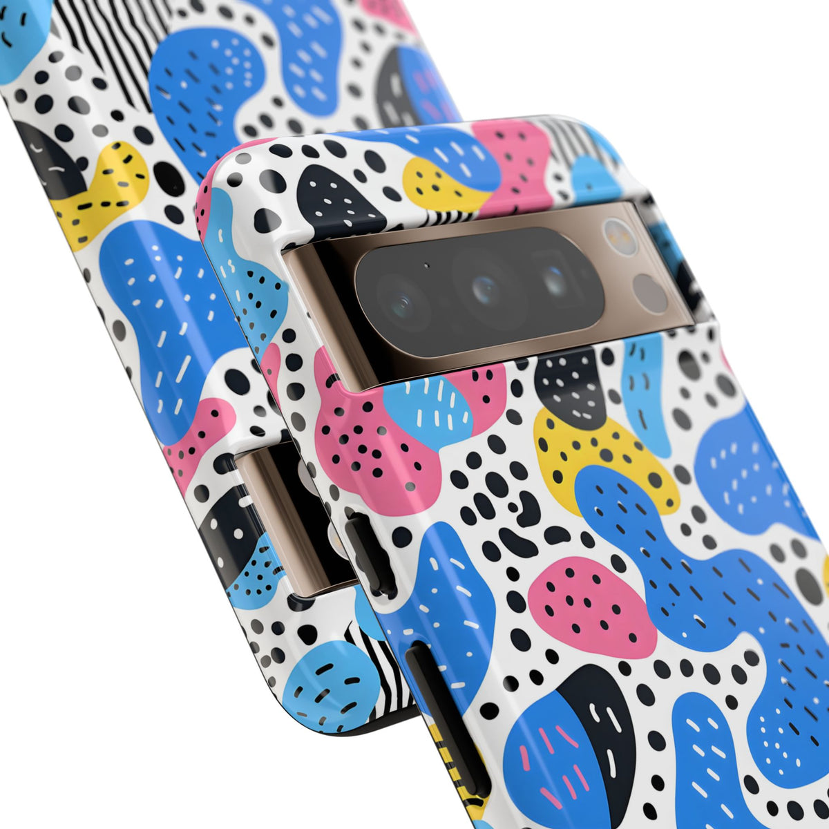 Abstract Baby Blue Memphis Design Phone Case – Sleek and Contemporary Artistry 2