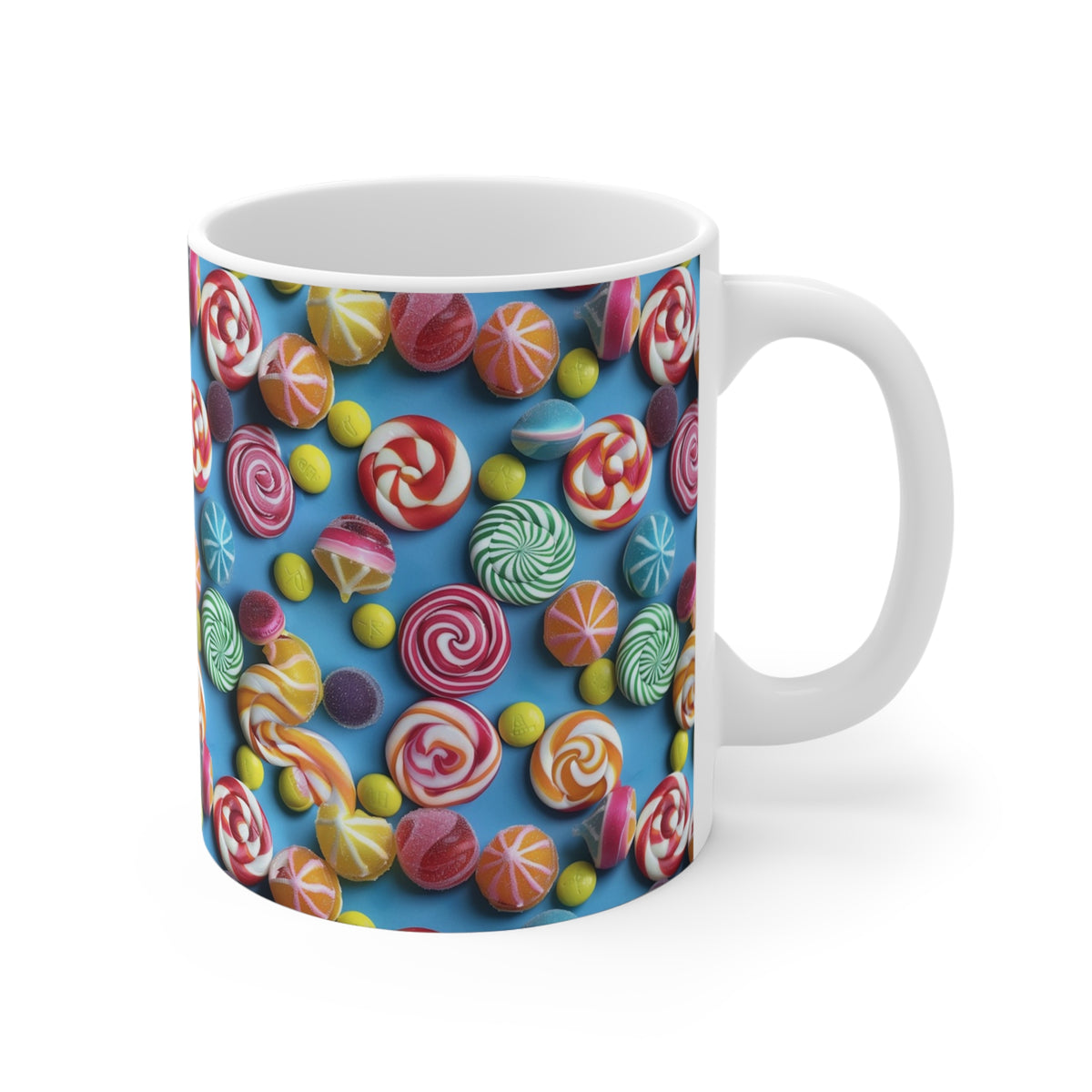 Colorful All-Over Candy Theme Coffee Mug Fun Ceramic Drinkware 329