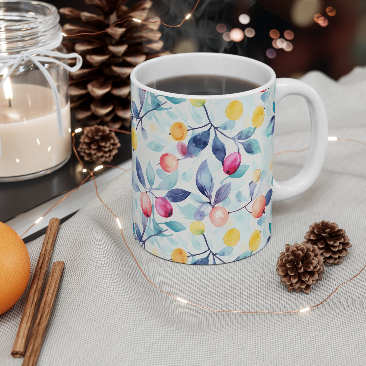 Various Watercolor Design All Over Coffee Mug – Unique Artistic Ceramic Coffee Cup 155