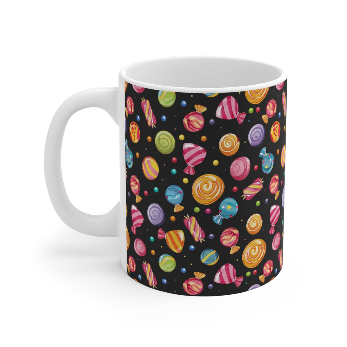 Colorful All-Over Candy Theme Coffee Mug Fun Ceramic Drinkware 095