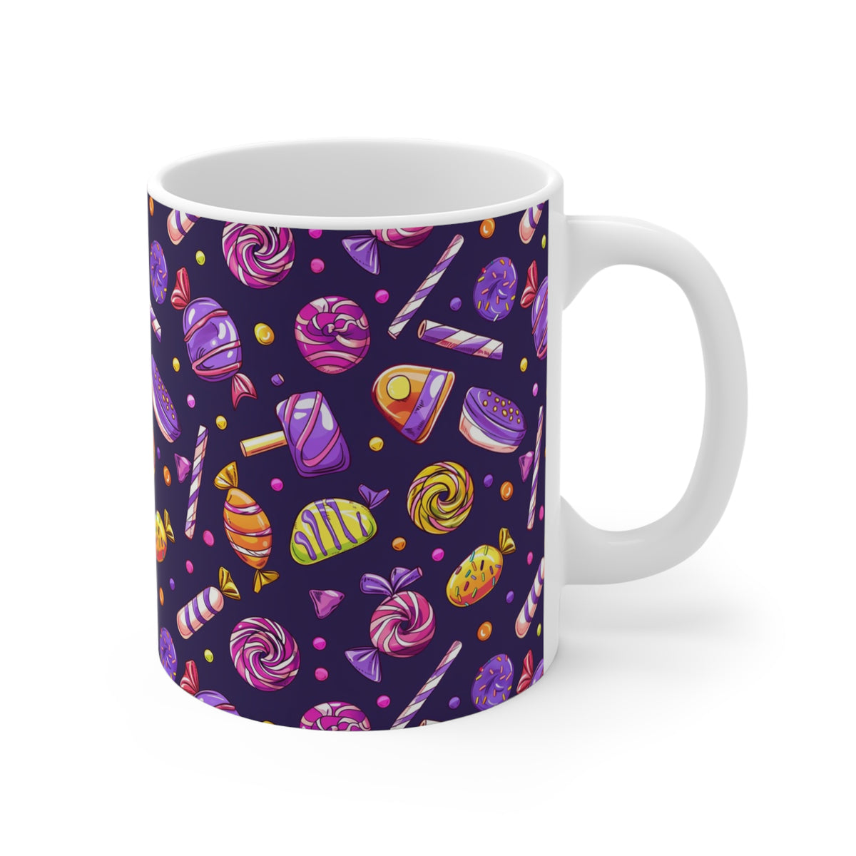 Colorful All-Over Candy Theme Coffee Mug Fun Ceramic Drinkware 252