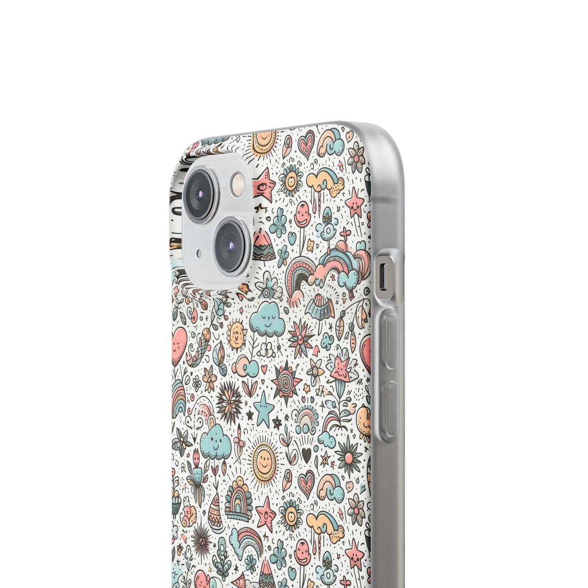 Pastel Doodle Pattern Phone Case – A Playful Touch of Elegance