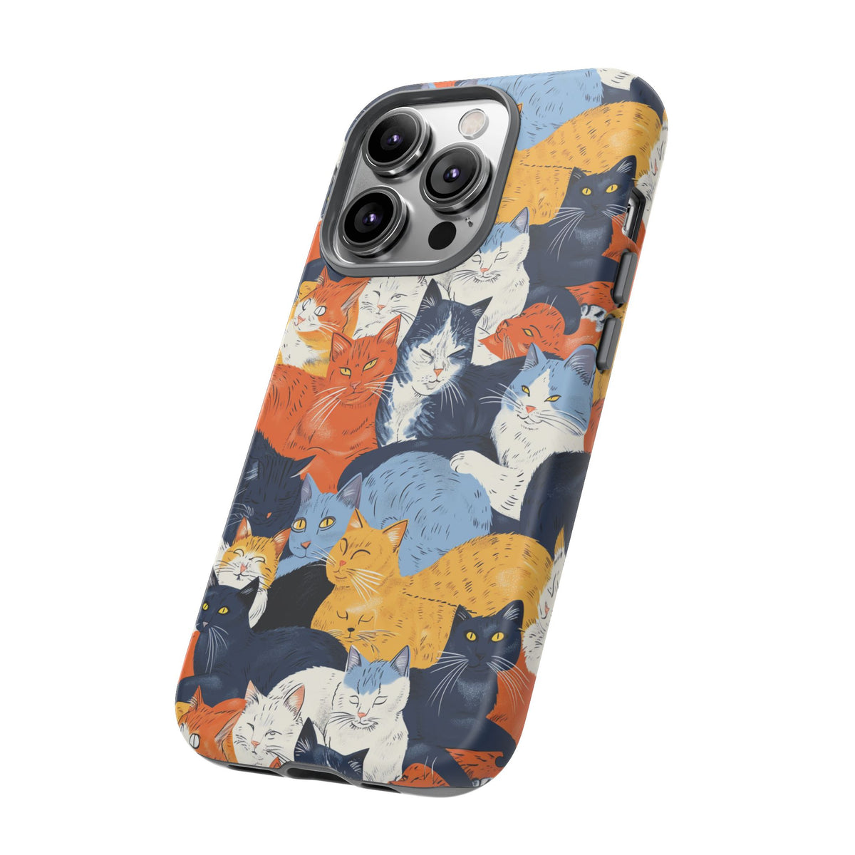 Seamless Cat Pattern Design Phone Case – Playful and Stylish Cat-Themed Phone Cover