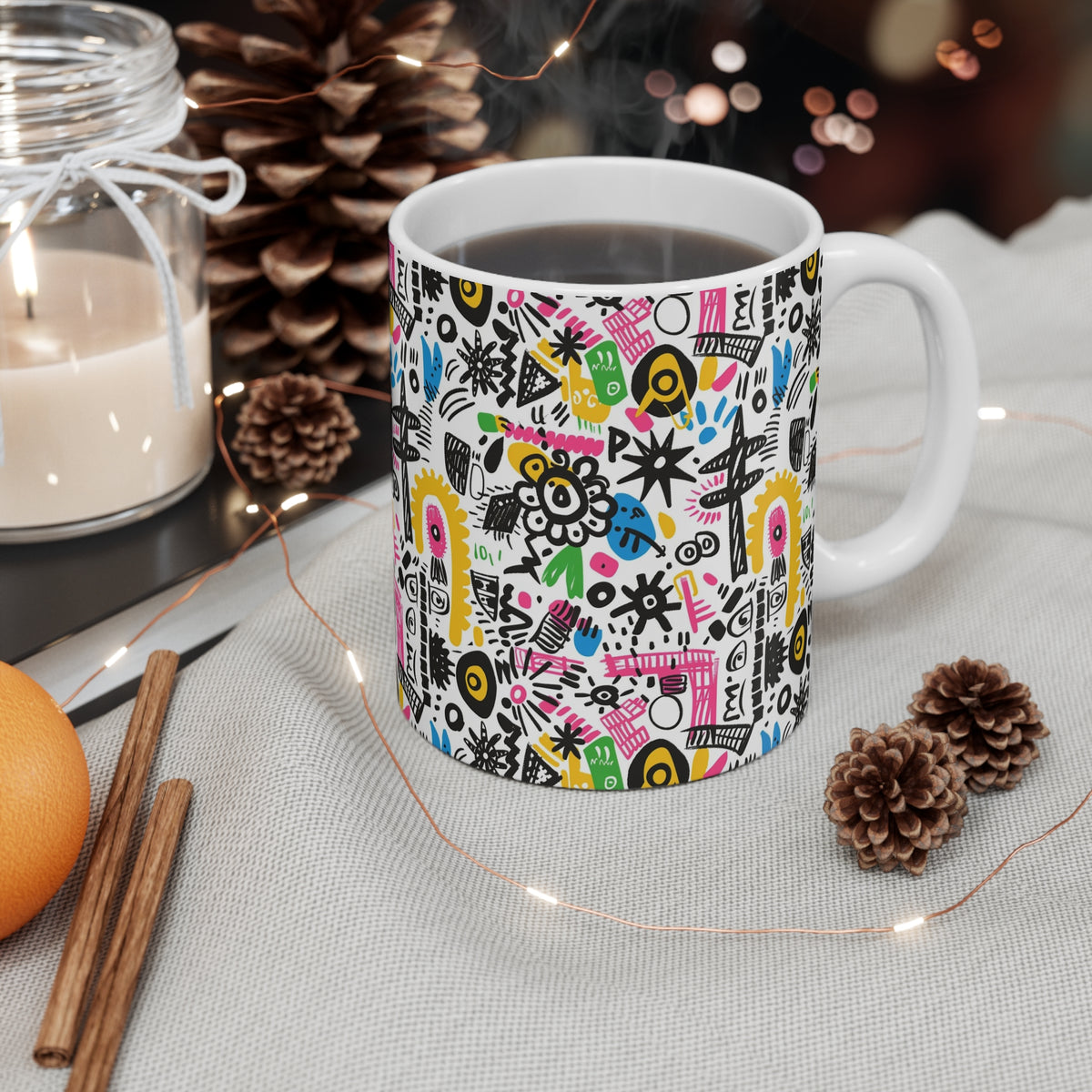 Artistic Doodle Coffee Mug - Sip with Imagination 567