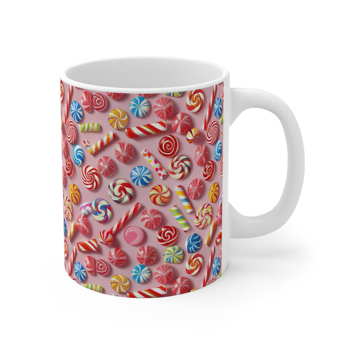 Colorful All-Over Candy Theme Coffee Mug Fun Ceramic Drinkware 358