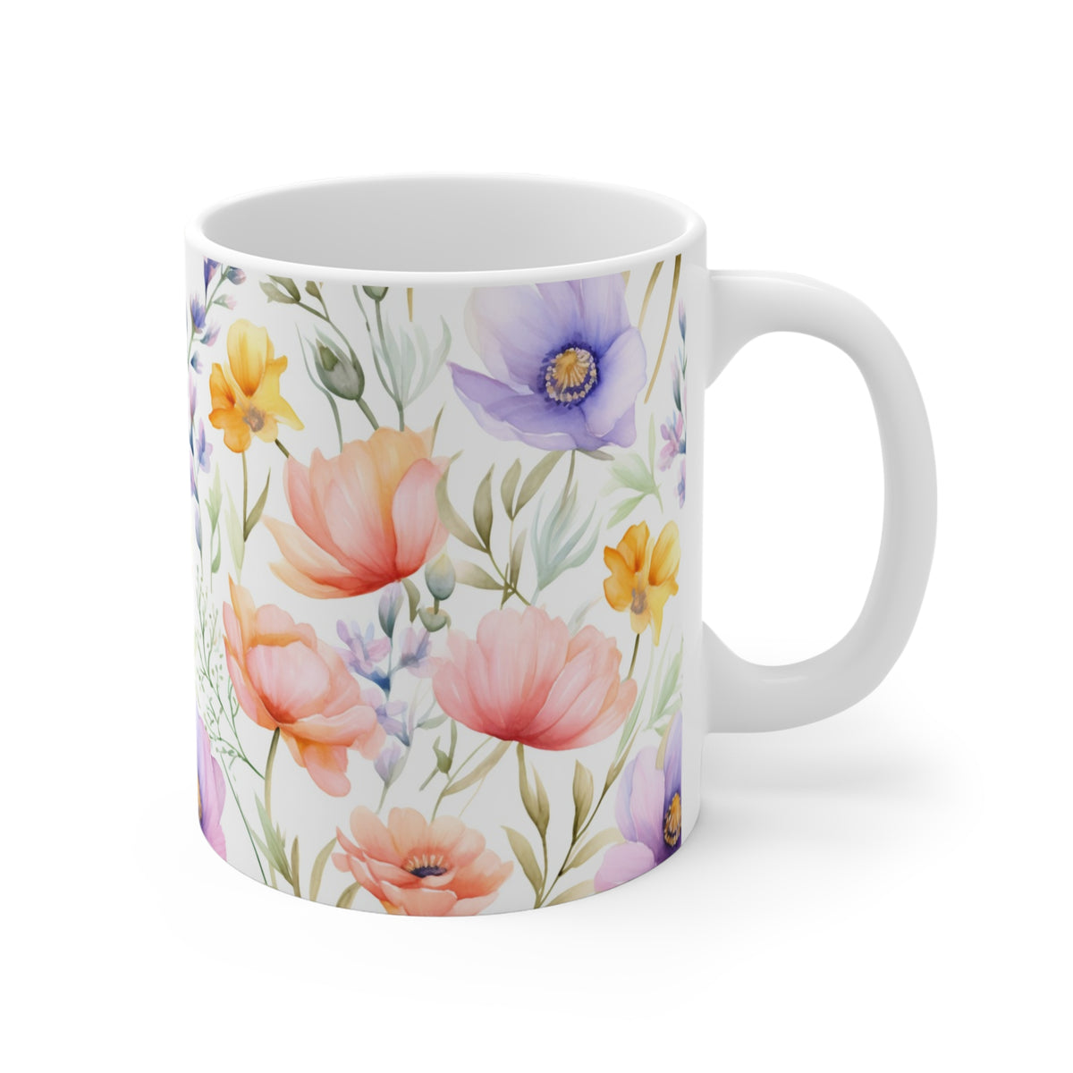 Beautiful Spring Flowers Watercolor Coffee Mug – Perfect for Nature Enthusiasts  (12)