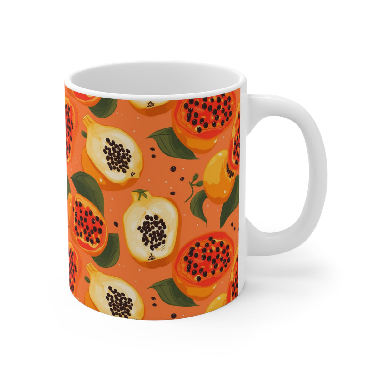 Vibrant Infinite Fruit Pattern Coffee Mug - Unique Ceramic Drinkware 1022