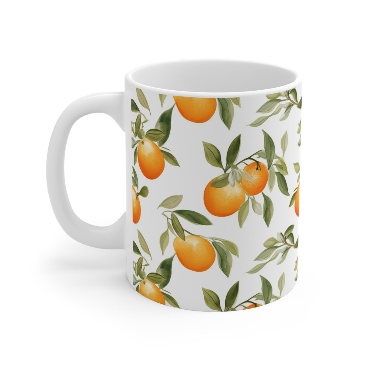 Vibrant Infinite Fruit Pattern Coffee Mug - Unique Ceramic Drinkware 828