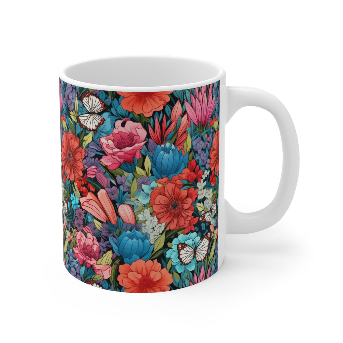 Floral Garden Pattern Coffee Mug – A Must-Have for Nature Enthusiasts    (2)