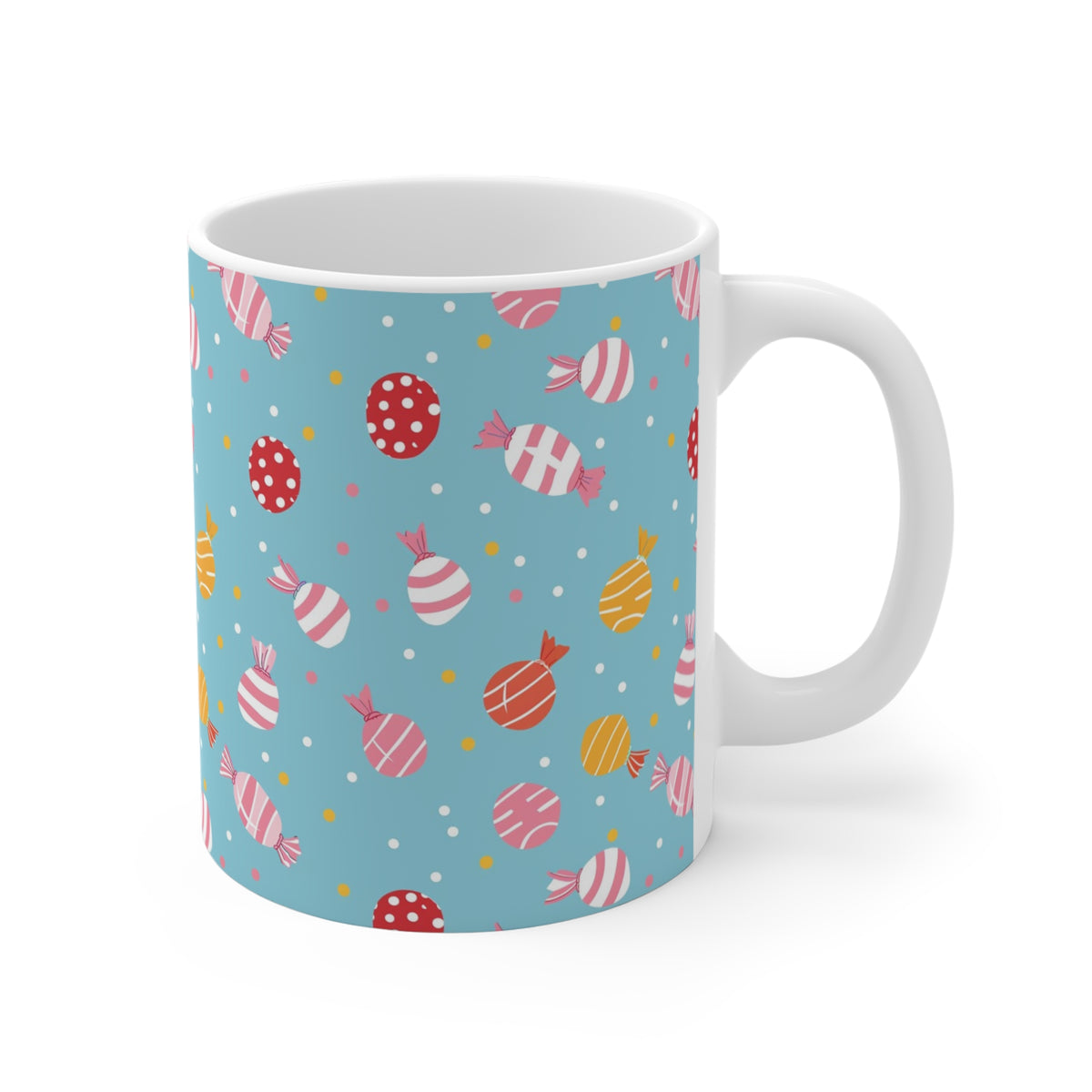 Colorful All-Over Candy Theme Coffee Mug Fun Ceramic Drinkware 346