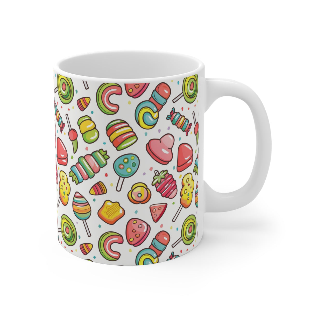 Colorful All-Over Candy Theme Coffee Mug Fun Ceramic Drinkware 112