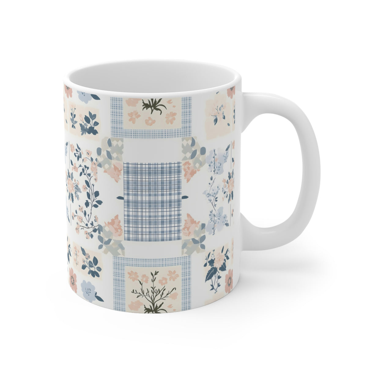 Farmhouse Patchwork Pastel Pattern Coffee Cup  (8)