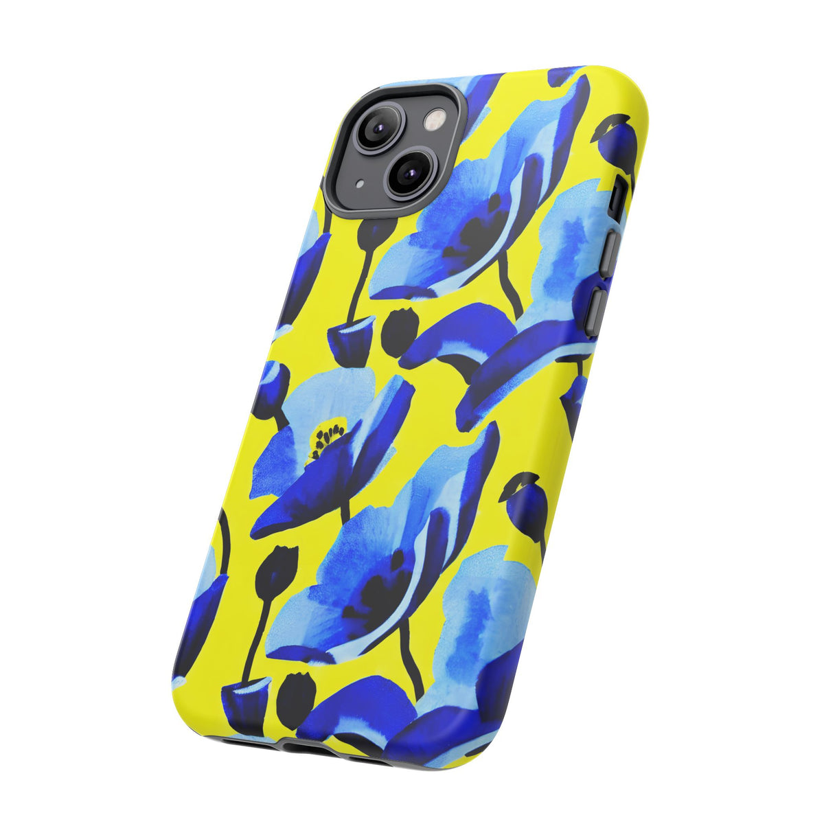 Vibrant Blue Floral Phone Case – A Perfect Fusion of Style and Protection