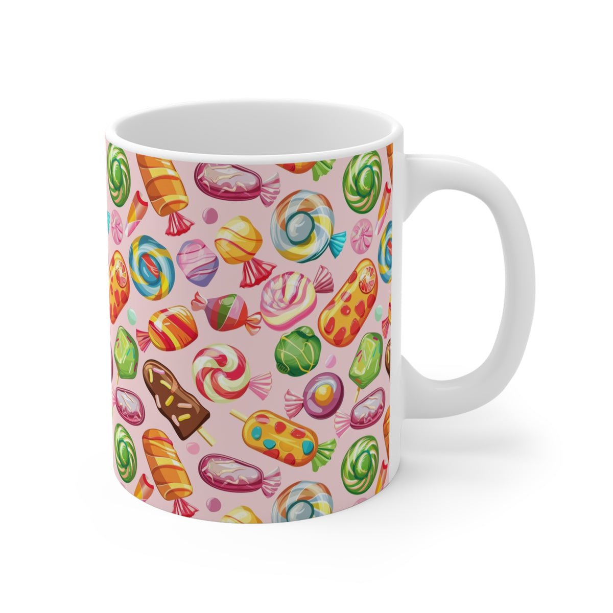 Colorful All-Over Candy Theme Coffee Mug Fun Ceramic Drinkware 281