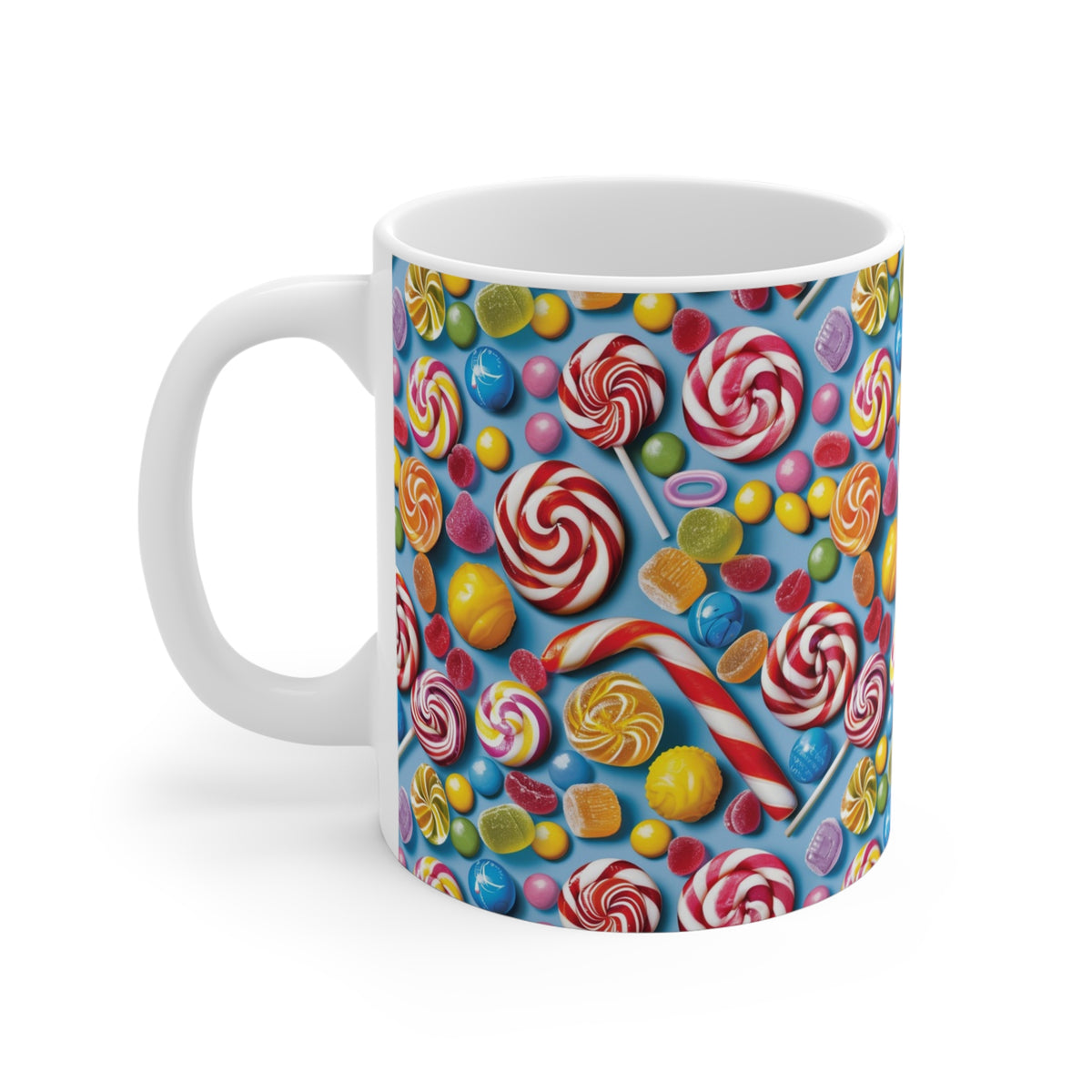 Colorful All-Over Candy Theme Coffee Mug Fun Ceramic Drinkware 227