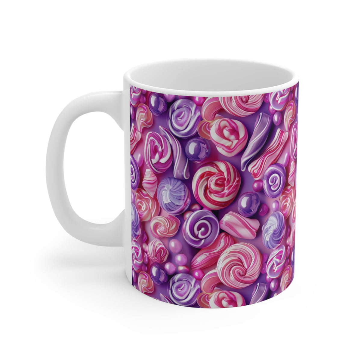 Colorful All-Over Candy Theme Coffee Mug Fun Ceramic Drinkware 371