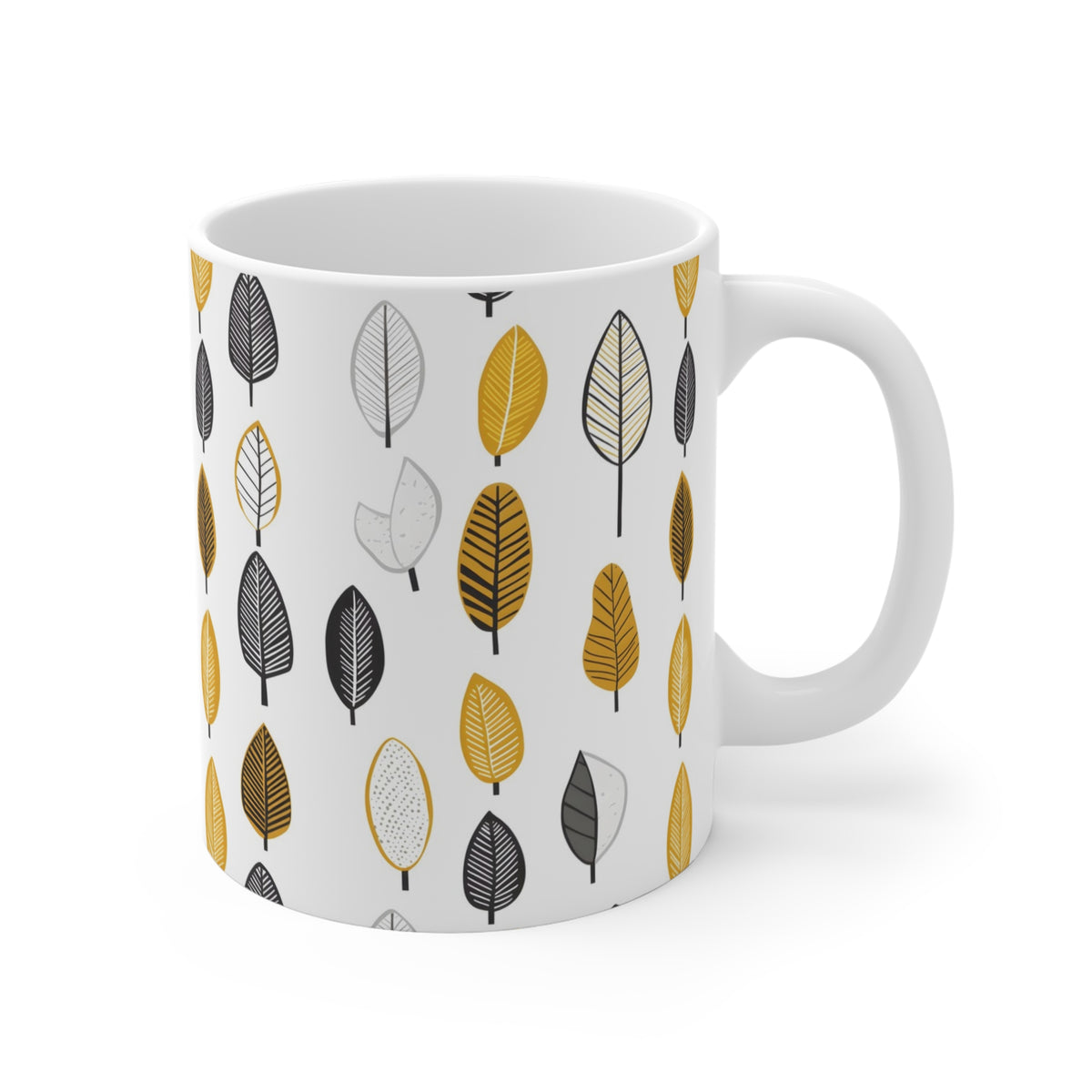 Botanical Foliage Autumn Leaf Pattern Coffee Cup  (8)