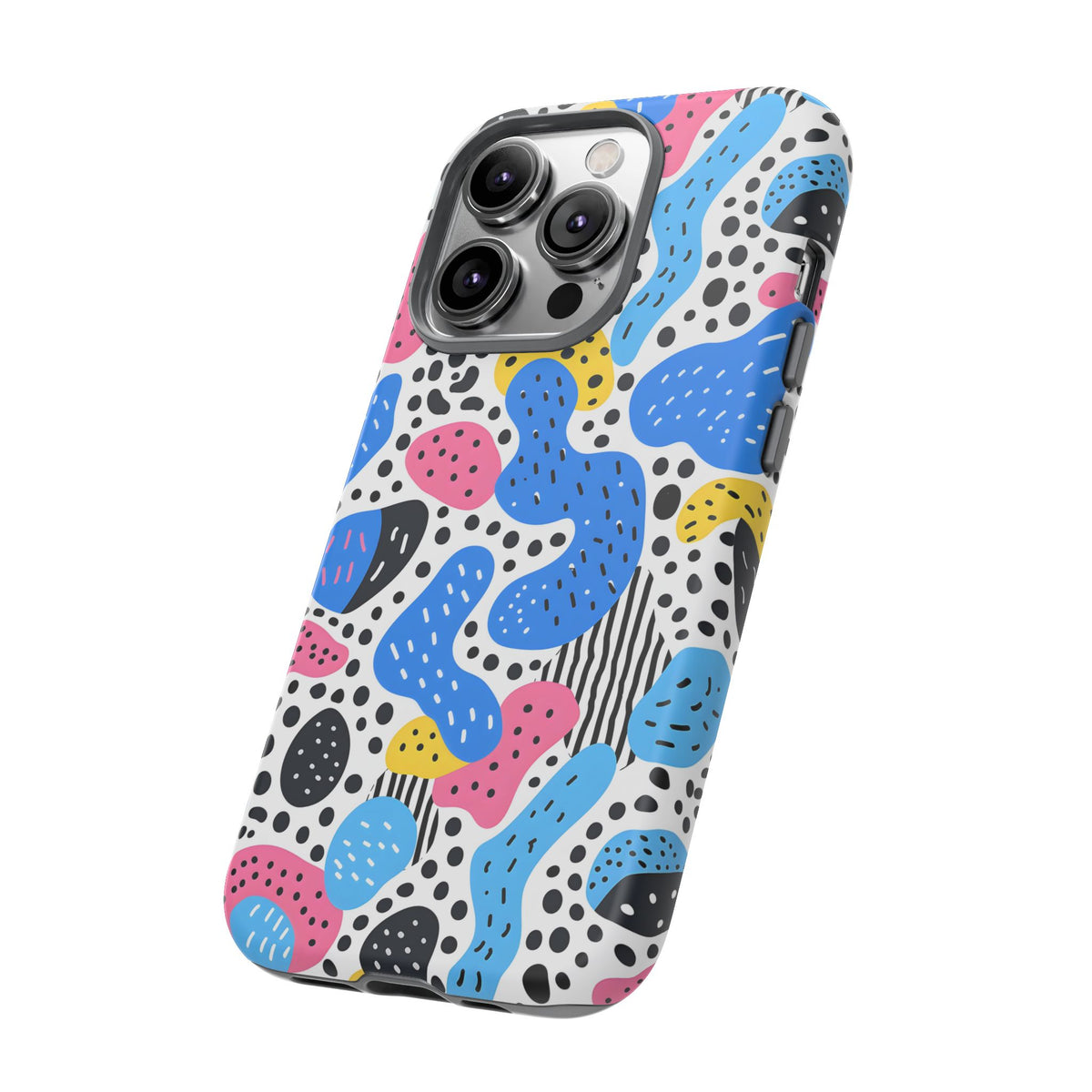 Abstract Baby Blue Memphis Design Phone Case – Sleek and Contemporary Artistry 2